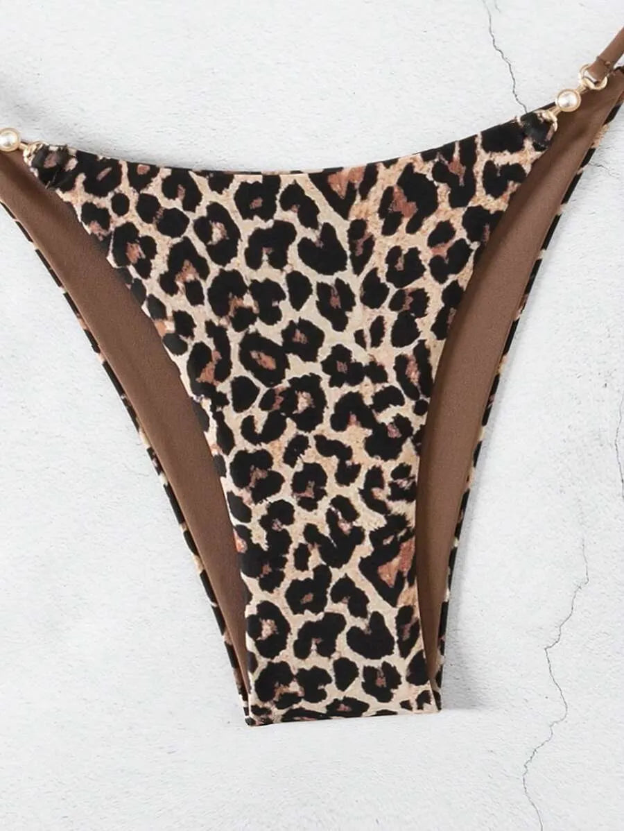 2025 Women’s 2pcs Leopard Print Bikini Set – Sexy Summer Beach Swimwear with Bold Random Print Design, Trendy and Eye-Catching Bathing Suit Perfect for Pool Parties and Tropical Vacations